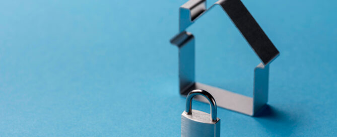 High angle of house and lock